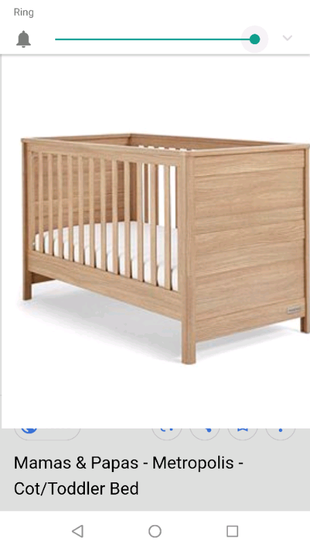 mamas and papas ocean cot bed mattress size